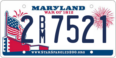 MD license plate 2BM7521