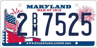 MD license plate 2BM7525