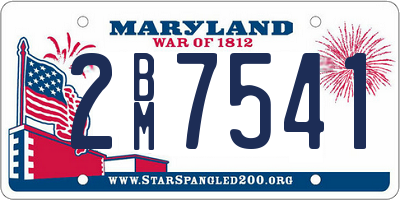 MD license plate 2BM7541