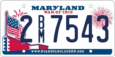 MD license plate 2BM7543