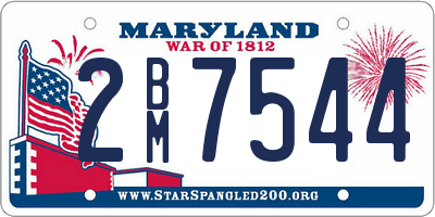 MD license plate 2BM7544