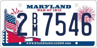 MD license plate 2BM7546