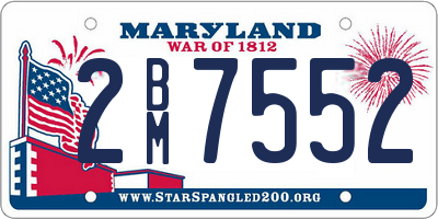 MD license plate 2BM7552