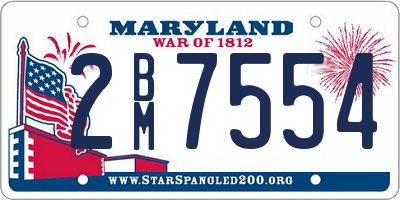 MD license plate 2BM7554