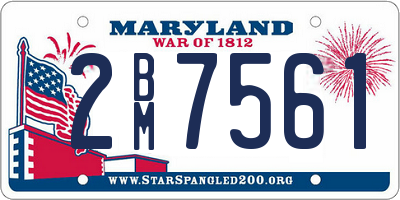 MD license plate 2BM7561