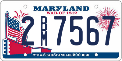 MD license plate 2BM7567