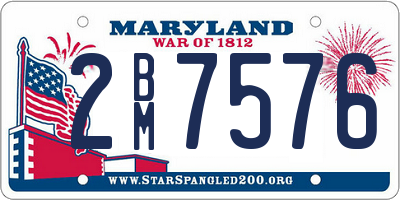 MD license plate 2BM7576