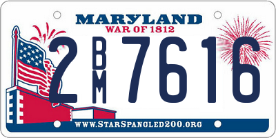 MD license plate 2BM7616
