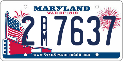 MD license plate 2BM7637