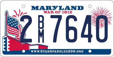 MD license plate 2BM7640