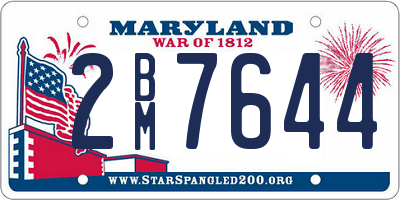 MD license plate 2BM7644