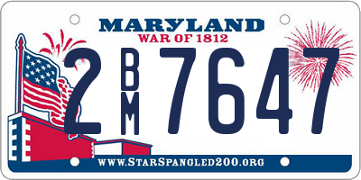 MD license plate 2BM7647