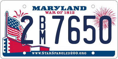 MD license plate 2BM7650