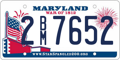 MD license plate 2BM7652