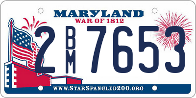 MD license plate 2BM7653