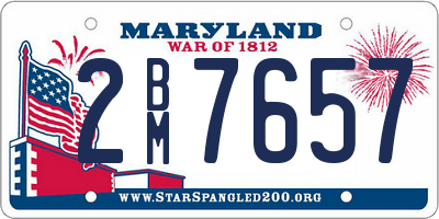 MD license plate 2BM7657