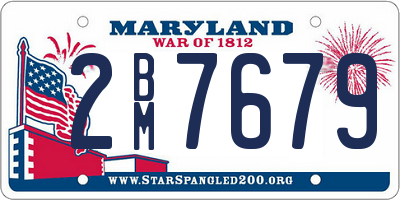 MD license plate 2BM7679
