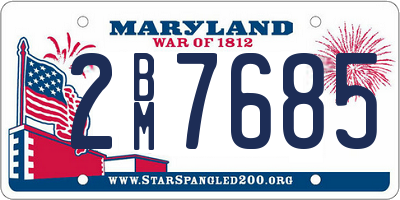 MD license plate 2BM7685