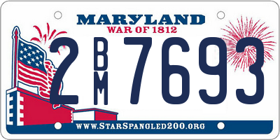 MD license plate 2BM7693