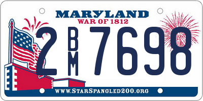MD license plate 2BM7698