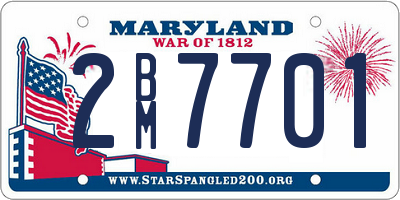 MD license plate 2BM7701