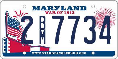 MD license plate 2BM7734