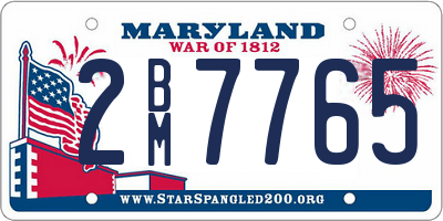 MD license plate 2BM7765