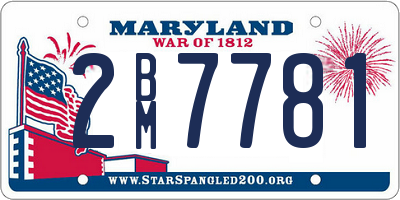MD license plate 2BM7781