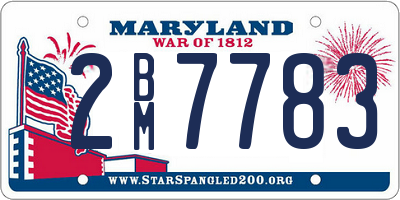 MD license plate 2BM7783