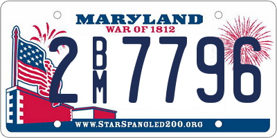 MD license plate 2BM7796