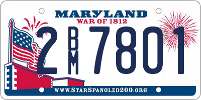 MD license plate 2BM7801