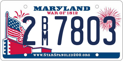 MD license plate 2BM7803