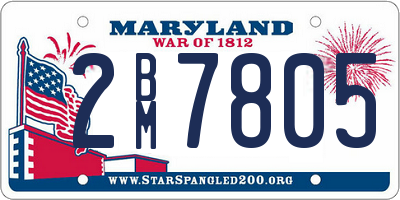 MD license plate 2BM7805
