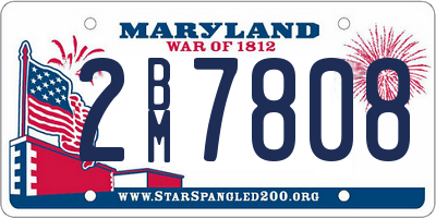 MD license plate 2BM7808