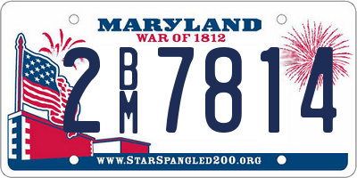 MD license plate 2BM7814