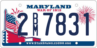 MD license plate 2BM7831