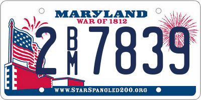 MD license plate 2BM7839
