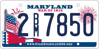 MD license plate 2BM7850
