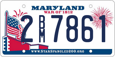 MD license plate 2BM7861