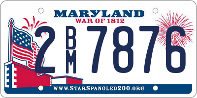 MD license plate 2BM7876