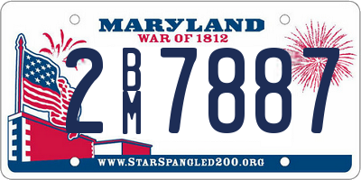 MD license plate 2BM7887