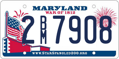 MD license plate 2BM7908