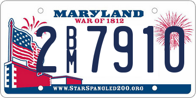 MD license plate 2BM7910