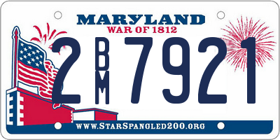 MD license plate 2BM7921