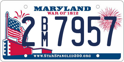 MD license plate 2BM7957