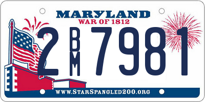 MD license plate 2BM7981