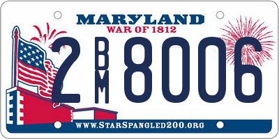 MD license plate 2BM8006