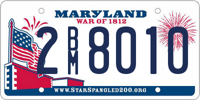 MD license plate 2BM8010