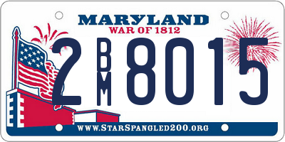 MD license plate 2BM8015