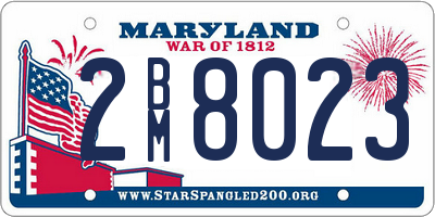 MD license plate 2BM8023